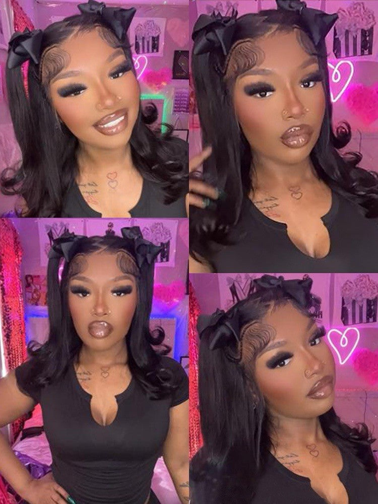 Human Hair Wigs Glueless Pre Styled Braided Ready To Wear Lace Front Bob Wig