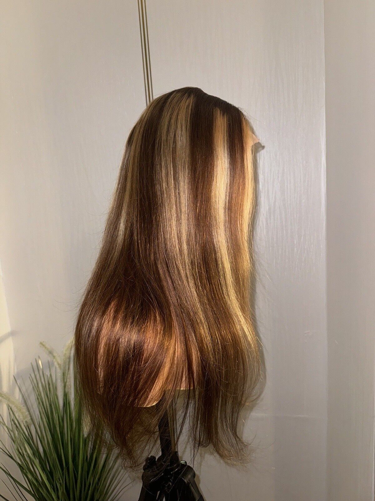 Women Human Hair Wigs Full Glueless Lace Front Straight Long Highlights Wig Uk-Human hair wig-Chic Luxe Hair