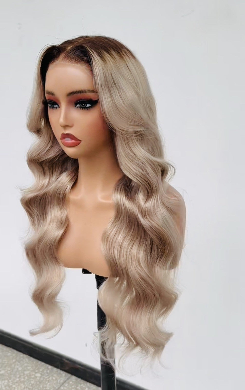 Ready To Wear Wavy Human Hair Glueless 250% Density Wig Custom Colour