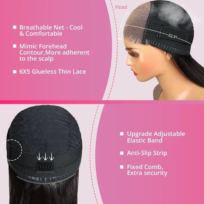 Human Hair Wig Wigs Glueless Women Wear & Go Lace Front Short Bob Wig UK-Human Hair Glueless Bob Wig-Chic Luxe Hair