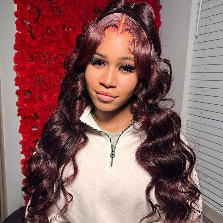 Human Hair Wigs Glueless Pre Styled Half Ponytail Wear Go Wavy Wig Women UK 99j-Human hair Glueless wig-Chic Luxe Hair