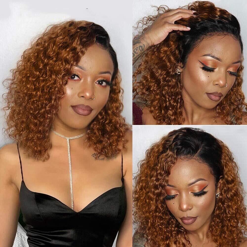 Human Hair Wigs Women Glueless Curly Wear and Go Lace Front Short Wig UK-Human hair Glueless wig-Chic Luxe Hair