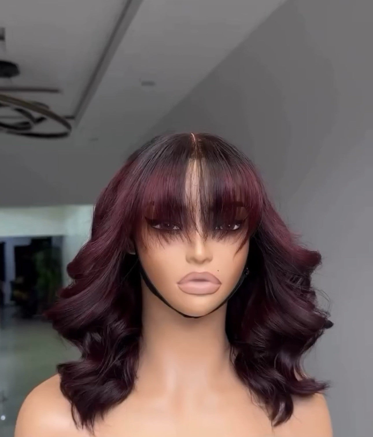 Raw Vietnamese SDD Lace Front Wavy Glueless Fringe Bob Wig 250% Density