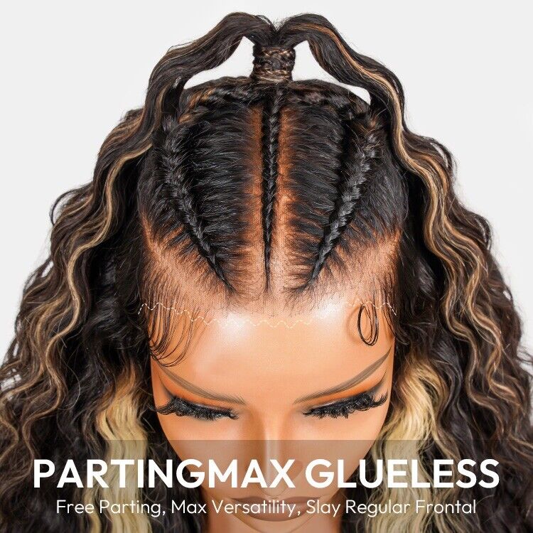 Human Hair Wigs Glueless Pre Styled Braided Lace Front Wear Go Wavy Wig Women UK-Human hair wig-Chic Luxe Hair
