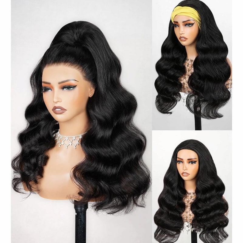 3 In 1 Half Wig Kinky Curl Wear & Go Drawsting Wig No Glue Need Clip In Seamless