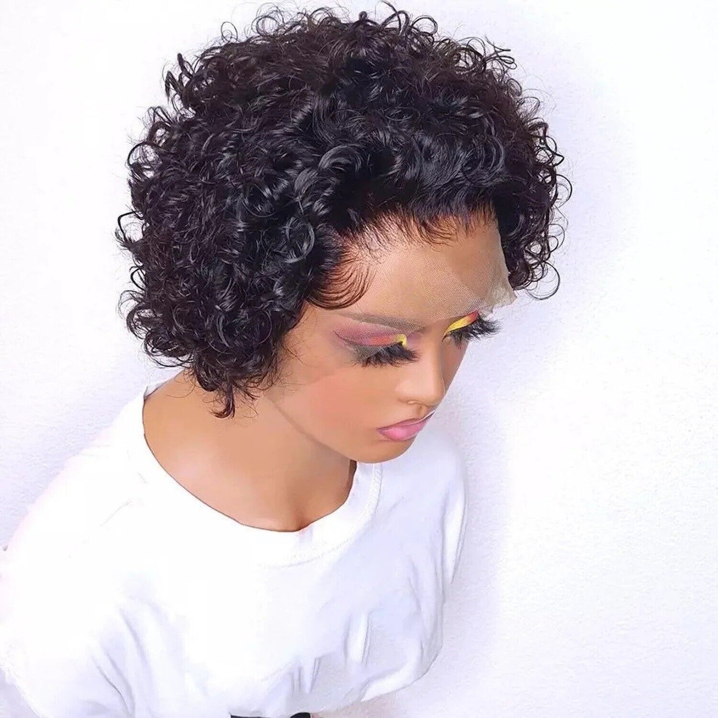 Human Hair Wigs Women Glueless Wear & Go Pixie Lace Front Short Wig UK Curly-Human Hair Glueless Bob Wig-Chic Luxe Hair
