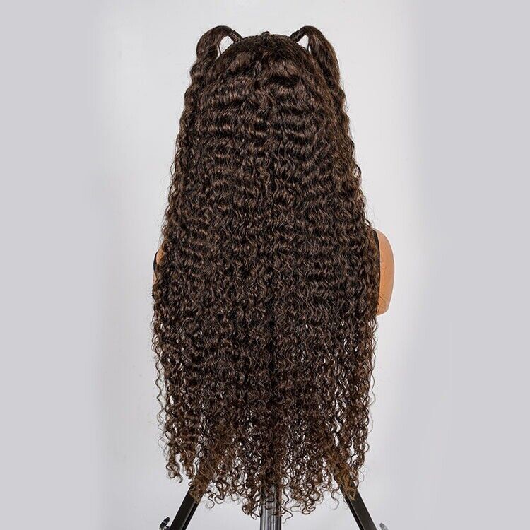 Human Hair Wigs Glueless Pre Cut Lace Pre Styled Crimp Wavy Wear Go Long Wig UK-Human hair Glueless wig-Chic Luxe Hair