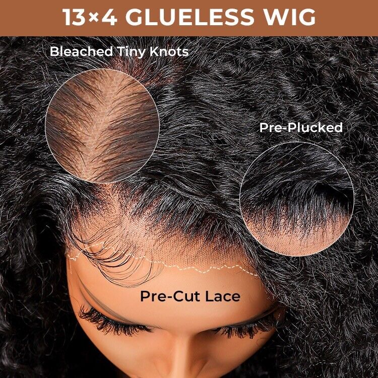 Human Hair Wigs Glueless Ready To Wear Natural Fluffy Curly Lace Front Women UK-Human hair wig-Chic Luxe Hair