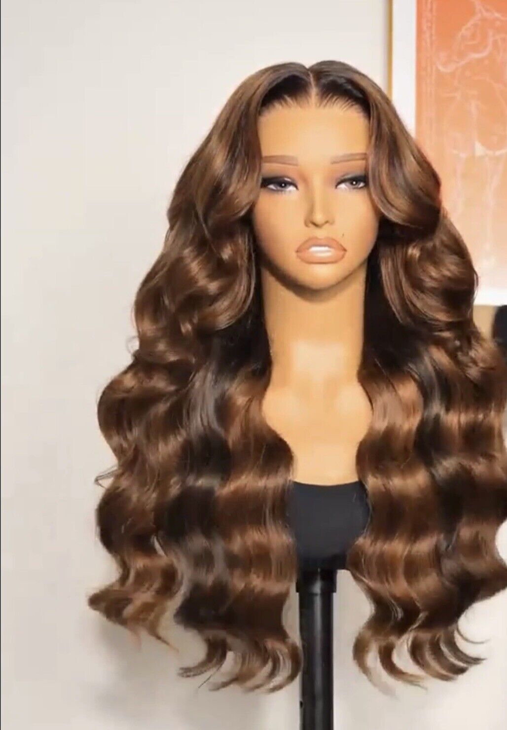 Human Hair Wigs Caramel Balayage Highlight Wavy Glueless Frontal Wig 250%-Human hair wig-Chic Luxe Hair