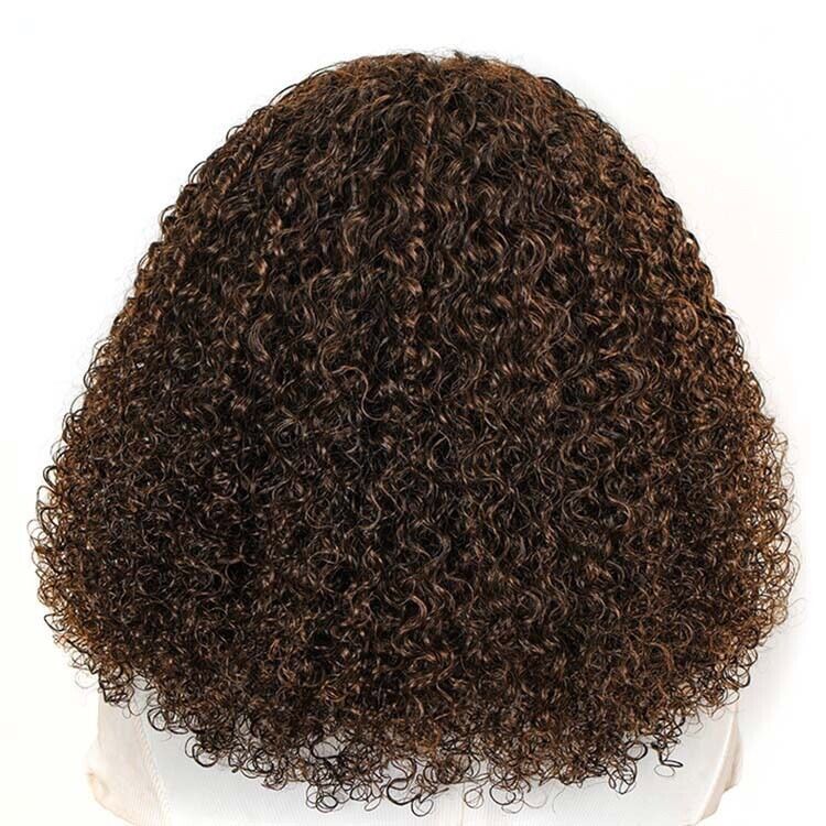 Human Hair Wigs Glueless Wear And Go Women Lace Front Bouncy Curly Short Wig UK-Human Hair Glueless Bob Wig-Chic Luxe Hair