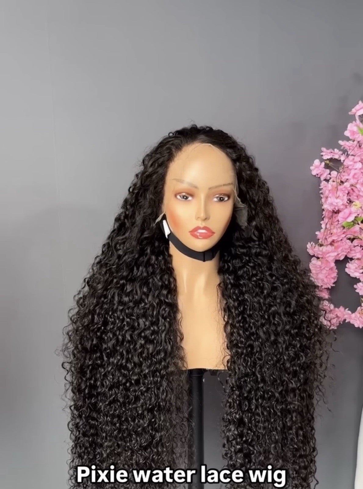 Raw Vietnamese SDD Lace Front Pixie Water Curly Glueless Wig 300% Density