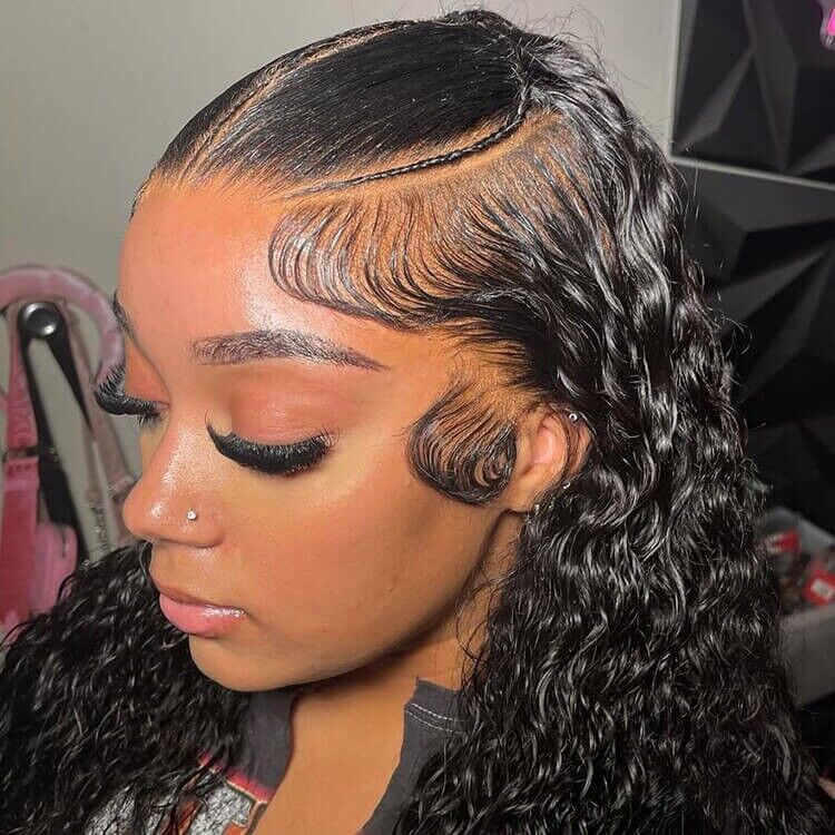 Women Human Hair Wigs Glueless Pre Cut Lace Front Pre Styled Wear Go Curly Wig-Human hair Glueless wig-Chic Luxe Hair