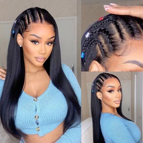 Women Human Hair Wig Straight Invisible Full Lace Front Long Wigs Natural UK-Human hair wig-Chic Luxe Hair
