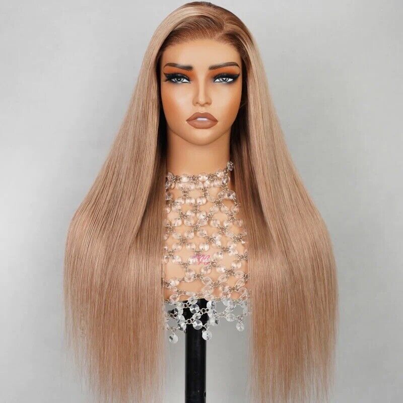 Human Hair Wigs Glueless Wear Go Women Pre-cut Lace Front Cozy Blonde Wig UK