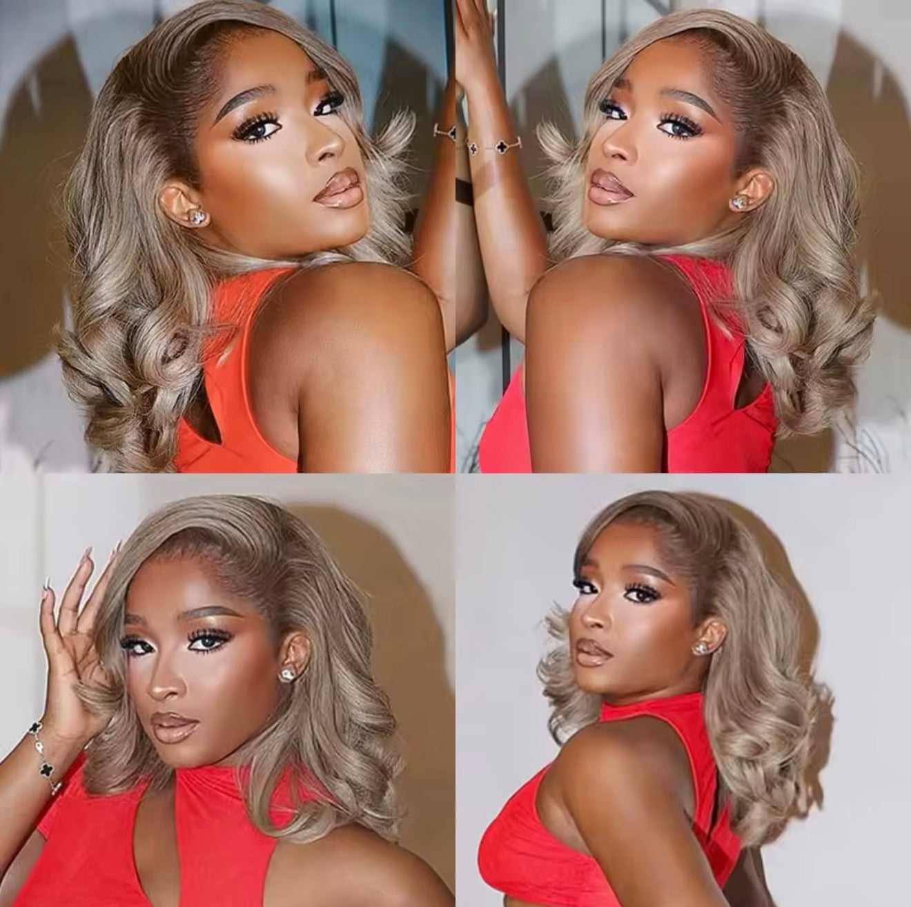 Raw Vietnamese SDD Layered Cut Lace Front Glueless Bob Wig Brown Roots Ash Ombre 5*5 Lace Front With Natural Hairline 250% Density