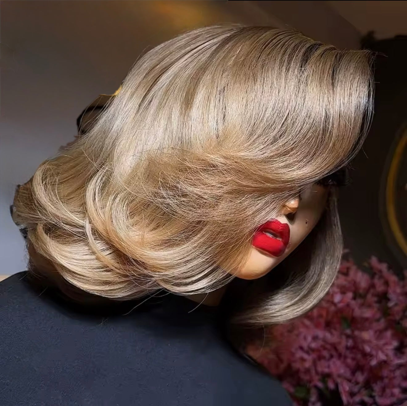 Raw Vietnamese Layered Cut Lace Front Glueless Bob Wig Black Roots 27 Blonde Ombre 5*5 Lace Front With Natural Hairline 250% Density