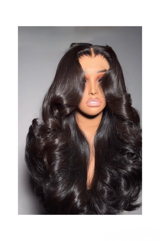 Raw Vietnamese Bouncy Curly Glueless Lace Front Wig 300% Density 30inch Wig