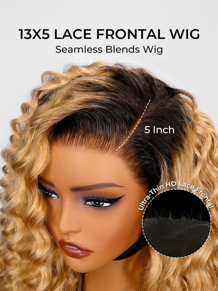 Celebrity Inspired-300% Density 30 Inch 13x5 HD Lace Ombre Loose Deep Wave Wig