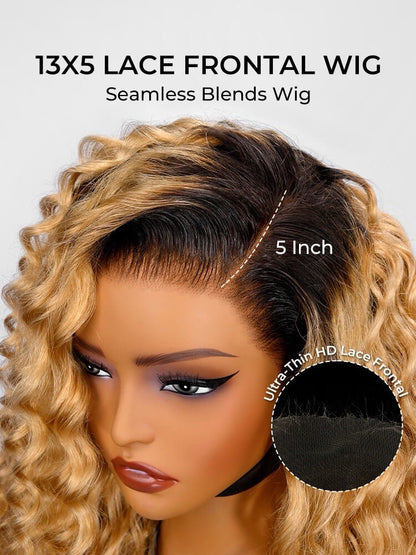 Celebrity Inspired-300% Density 30 Inch 13x5 HD Lace Ombre Loose Deep Wave Wig