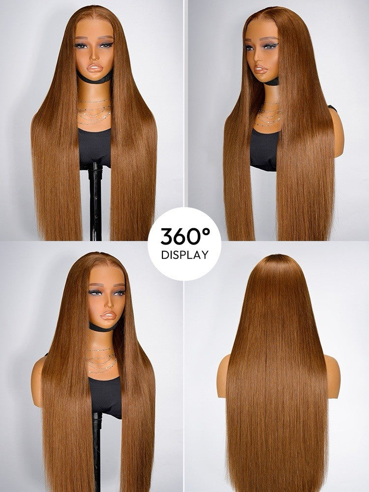 250% Density Widows Peak M Hairline Silky Straight Pre  Cut Lace Wig Glueless