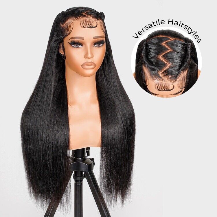 Human Hair Wigs Glueless Pre Styled Lace Front Wear Go Straight Wig Women UK