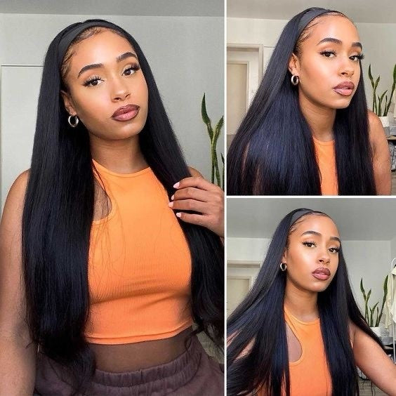 Headband Easy Wear and Go None Lace Front Wigs Kinky Straight Curly Wave