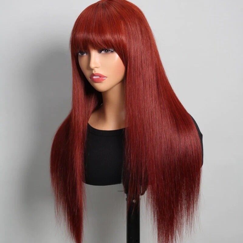 Human Hair Wigs Wig With Bang Glueless Wear And Go Women UK