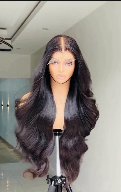 Raw Vietnamese SDD Body Wave Glueless Lace Front Wig 400% Density 30inch Wig