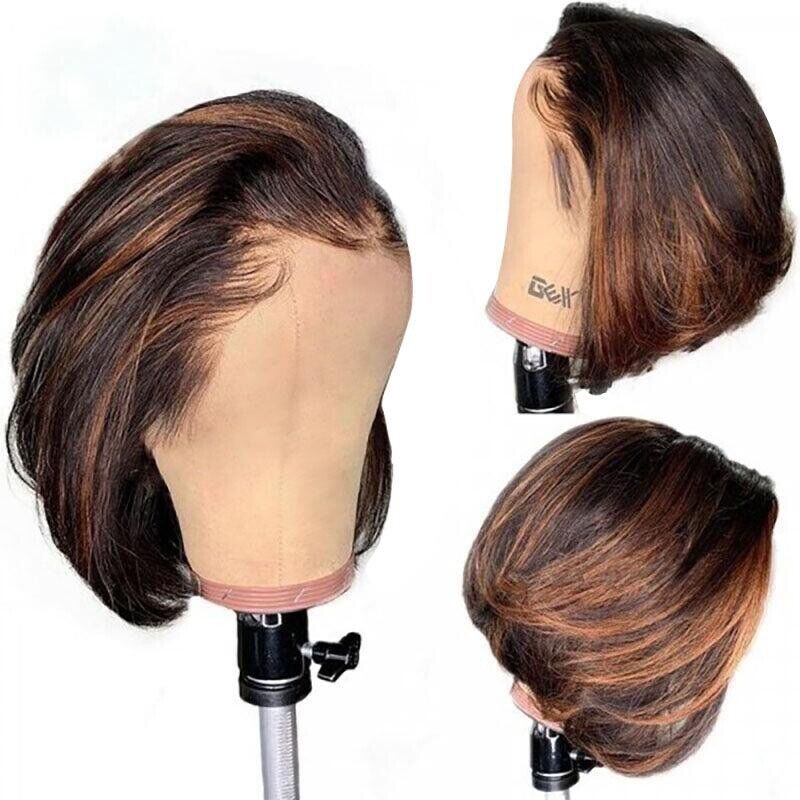 Human Hair Wig Wigs Women Wear & Go Pixie Lace Front Short Wig UK