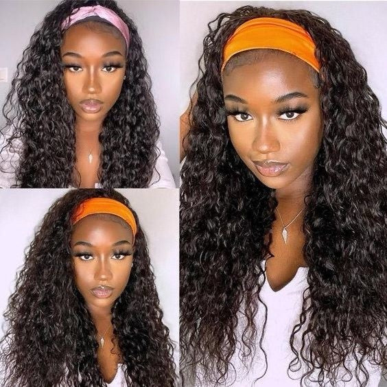 Headband Easy Wear and Go None Lace Front Wigs Kinky Straight Curly Wave