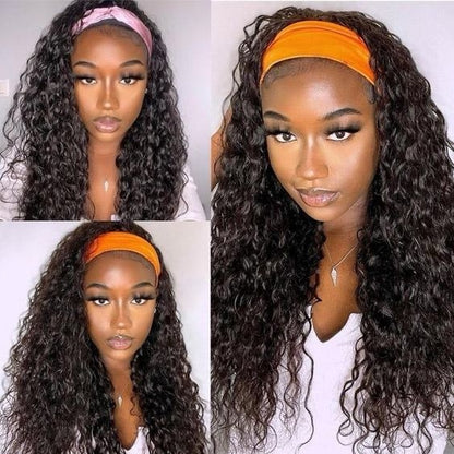 Headband Easy Wear and Go None Lace Front Wigs Kinky Straight Curly Wave