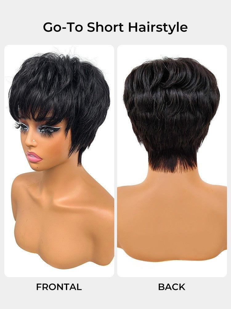 Human Hair Wig Wigs Women Wear & Go Pixie Lace Front Short Wig