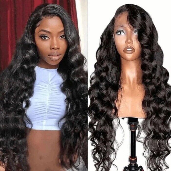 Human Hair Wigs Full Lace Front Loose Wave Women Wig Pre-Plucked Hairline UK