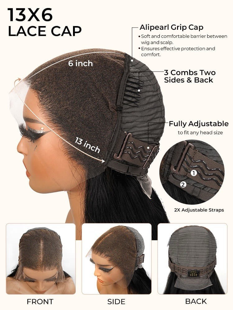 Super Double Drawn 13x6 Parting Max HD Lace Front Silky Straight Human Hair Wig