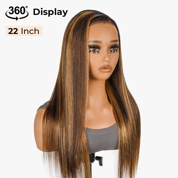 Honey Blonde Balayage Human Hair Wig Natural Hairline 13x6 Lace Front