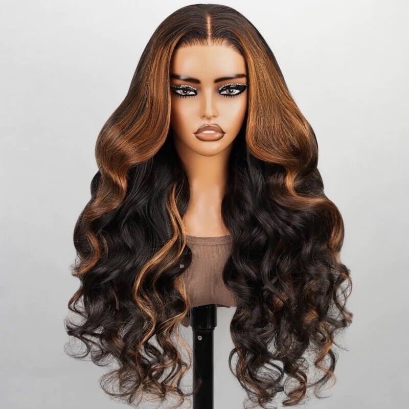 Human Hair Wigs Wig Glueless Wear and Go Women Pre-cut Lace Front Curly Long UK