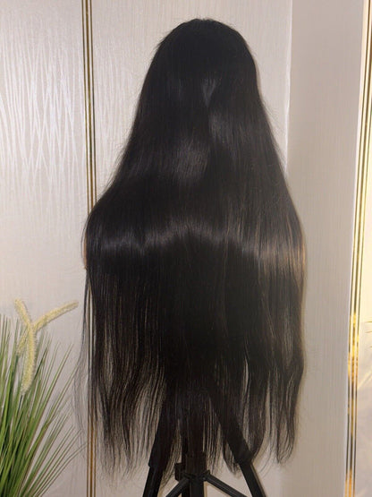 Human Hair Wigs Wig Women Full Glueless Lace Front Straight Long Natural UK