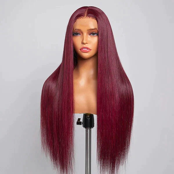 Human Hair Wigs Glueless Pre Cut Lace Front Straight Wear And Go Wig Women UK