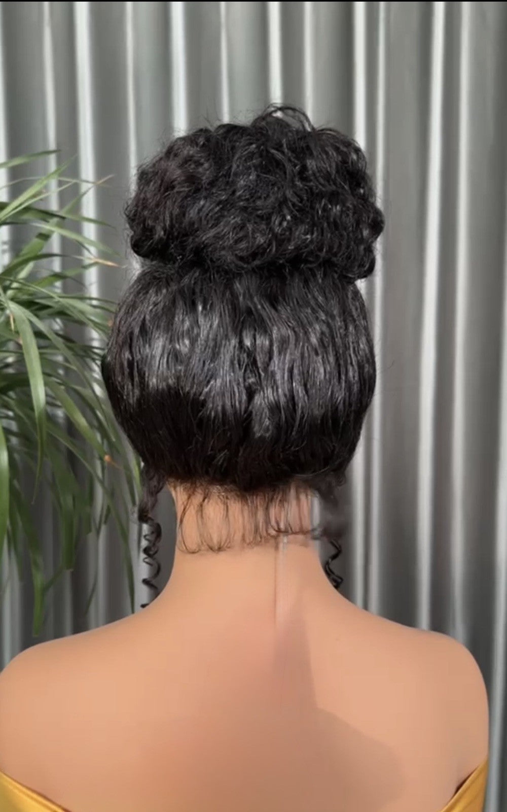  Glueless Pre Styled 360 Lace Wig With Invisible Drawstring 250% Curly Messy Bun
