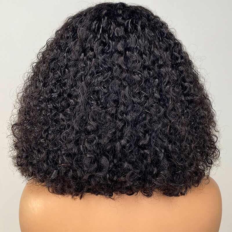 Human Hair Wigs Women Glueless Curly Wear and Go Lace Front Short Wig UK