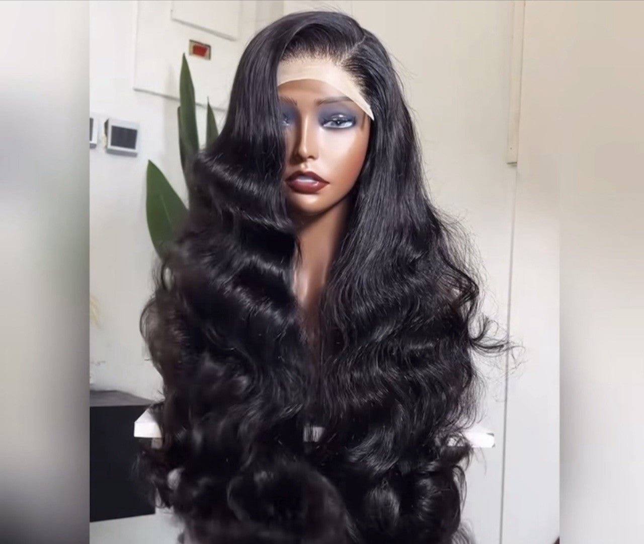 Raw Vietnamese SDD Bouncy Curly Glueless Lace Front Wig 300% Density 30inch Wig