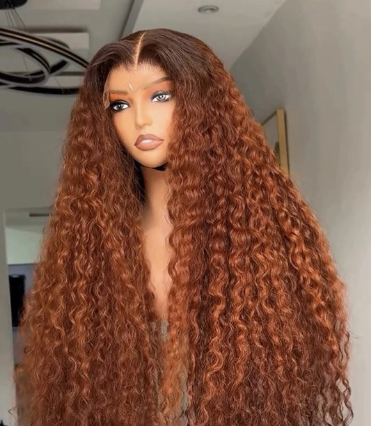 Raw Vietnamese SDD Water Curly Glueless Lace Front Wig 300% Density 32inch Wig