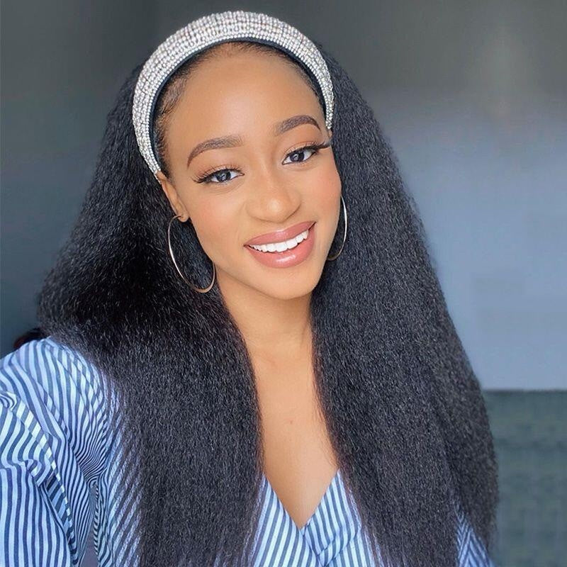 Headband Easy Wear and Go None Lace Front Wigs Kinky Straight Curly Wave