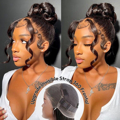 Glueless Ready To Wear 360 Lace Front Human Hair Wigs  Pre Styled Women Wig UK