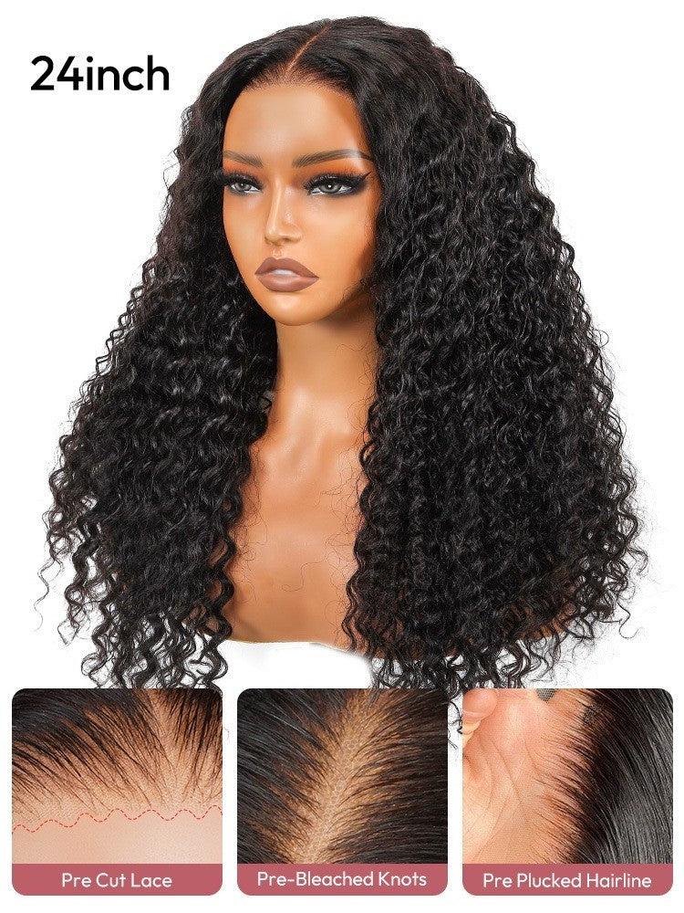 250% Density Ready To Go  Pre  Cut Lace Deep Wave Wig Glueless