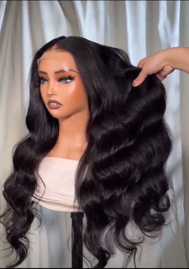 Human Hair Wigs Loose Body Wave Glueless Lace Frontal Wig 250% Density