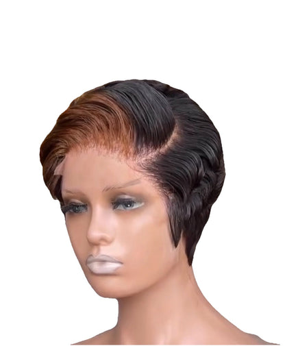 Pixie Cut Human Hair Pre Styled Ready To Wear Short Wig