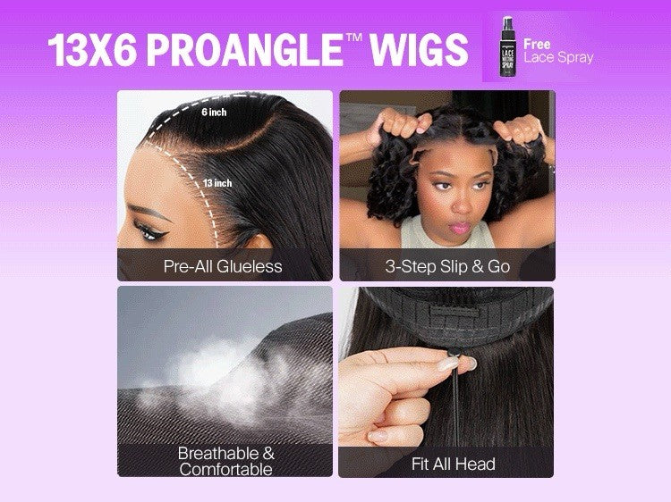 Airtouch Balayage 13x6 ProAngle Frontal Pull Go Glueless Pre-All Wigs