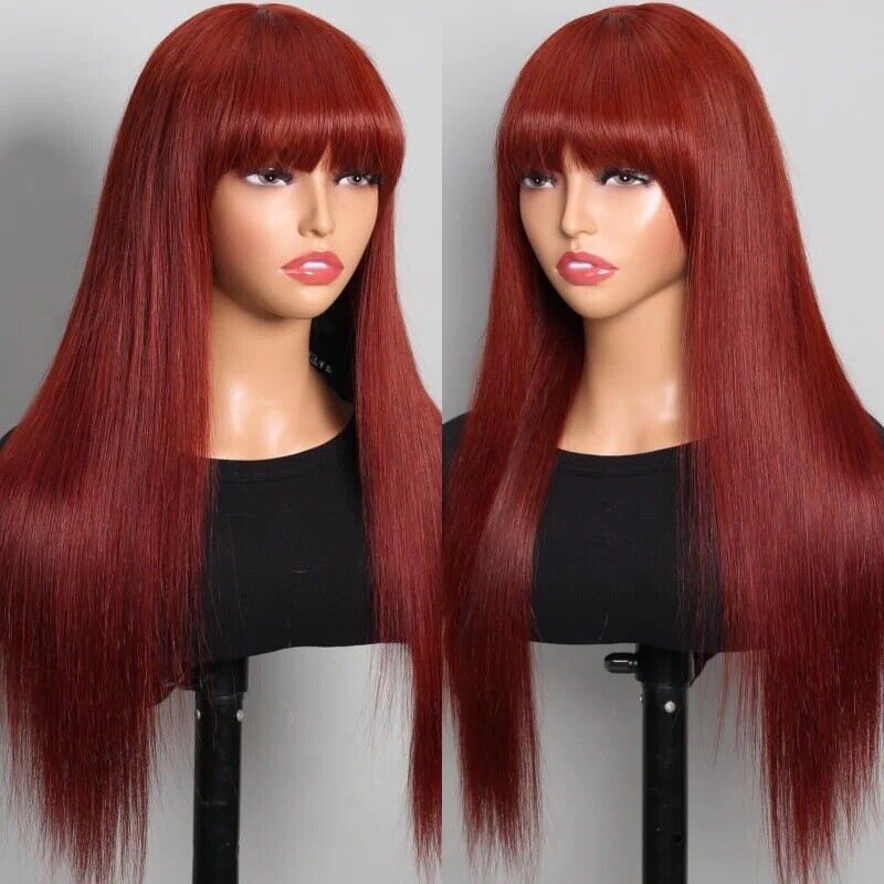 Human Hair Wigs Wig With Bang Glueless Wear And Go Women UK