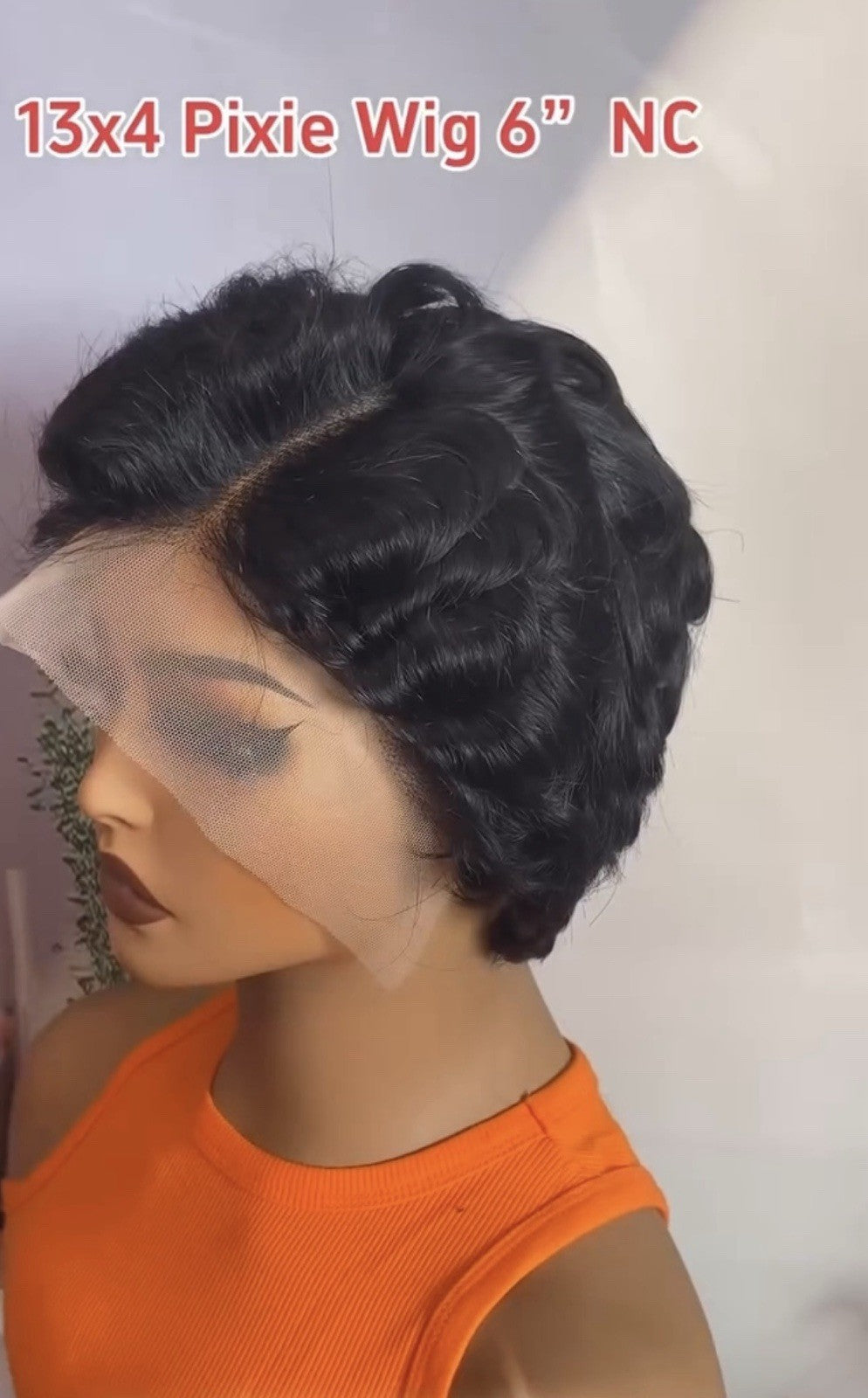 Pixie Cut Human Hair Pre Styled Ready To Wear Short Wig